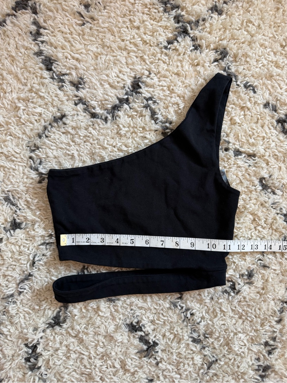 One-Shoulder Black Crop Top Woman size US 6